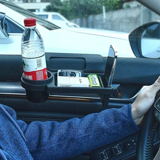 حامل أكواب ومنظم جانبي للسيارة 3 في 1 مع حامل هاتف | Porte-gobelet et organisateur latéral de voiture 3 en 1 avec support téléphone