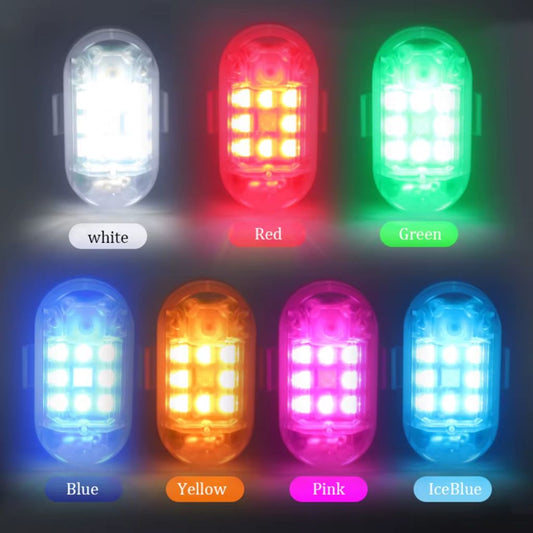 Lumières LED 7 Couleurs Anti-Collision avec Télécommande 2pcs – مصابيح مع جهاز تحكم عن بعد