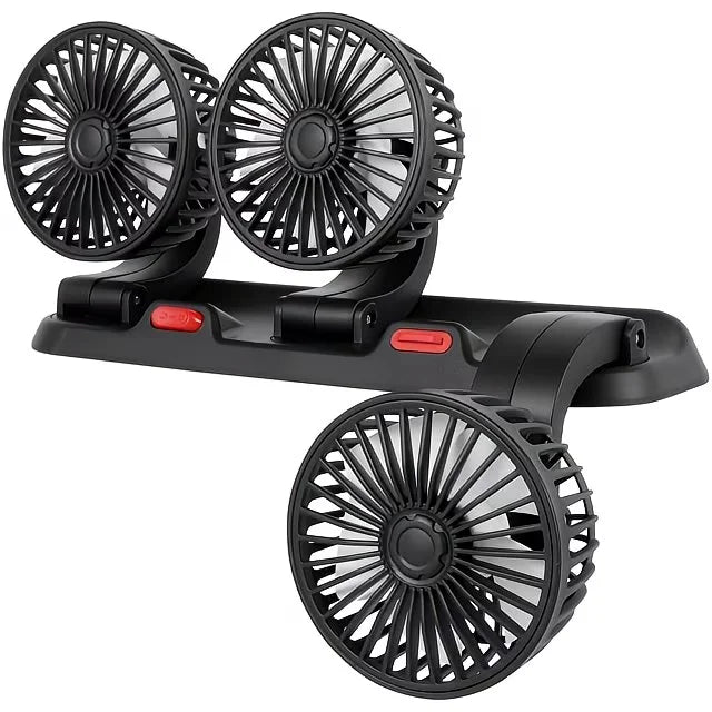 مروحة سيارة USB ثلاثية الرؤوس 360° عالية السرعة | Ventilateur de voiture USB haute vitesse 360° à 3 têtes