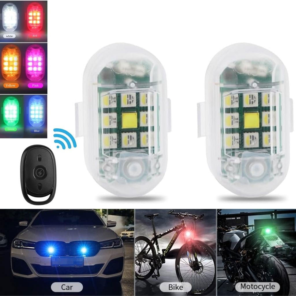 Lumières LED 7 Couleurs Anti-Collision avec Télécommande 2pcs – مصابيح مع جهاز تحكم عن بعد