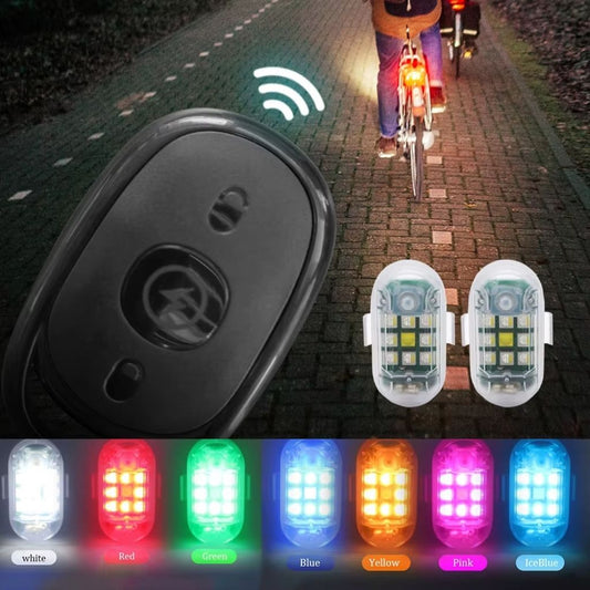 Lumières LED 7 Couleurs Anti-Collision avec Télécommande 2pcs – مصابيح مع جهاز تحكم عن بعد