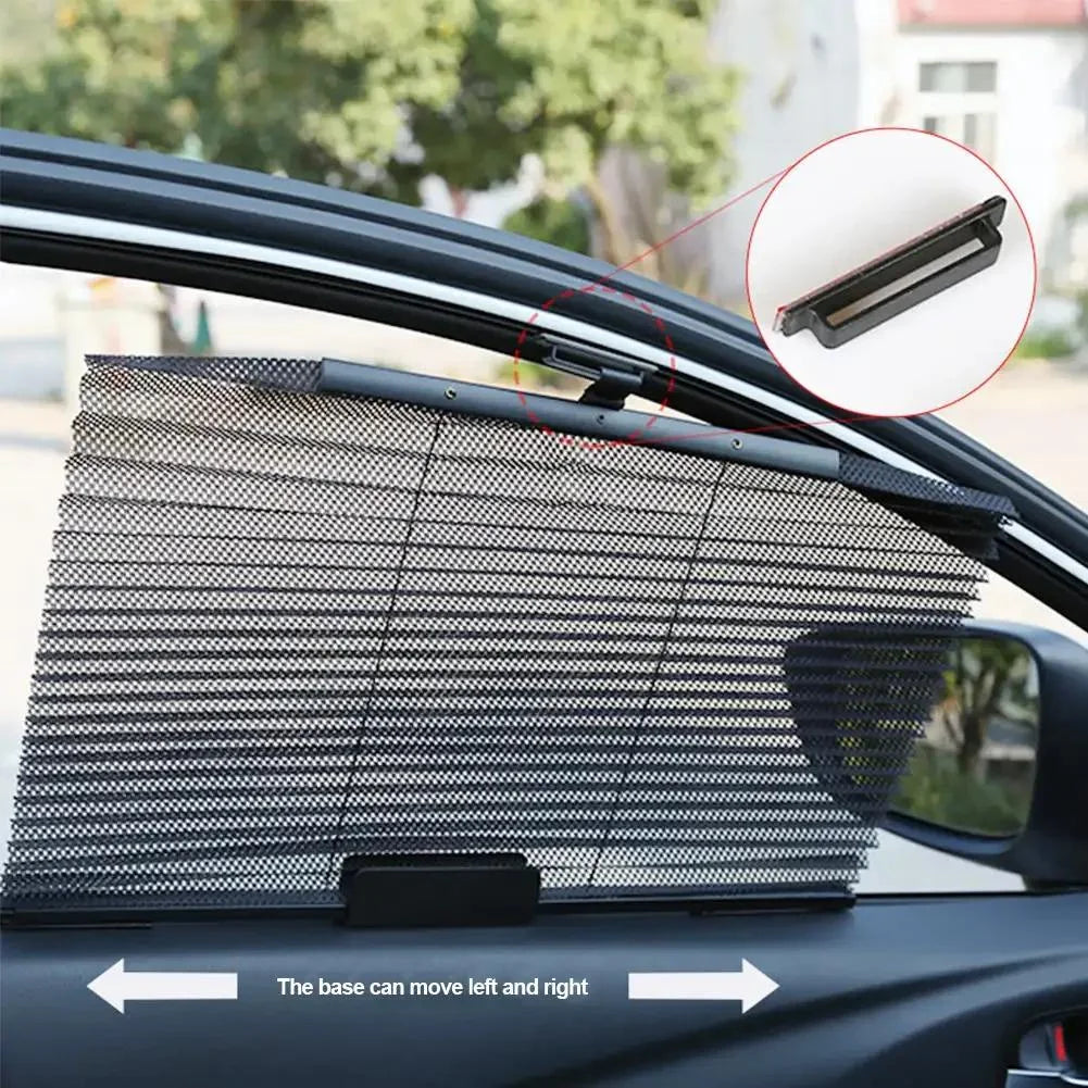 ستارة شمسية قابلة للسحب لنوافذ السيارة مع حماية من الأشعة فوق البنفسجية | Rideau pare-soleil rétractable pour vitres de voiture avec protection UV et intimité optimale
