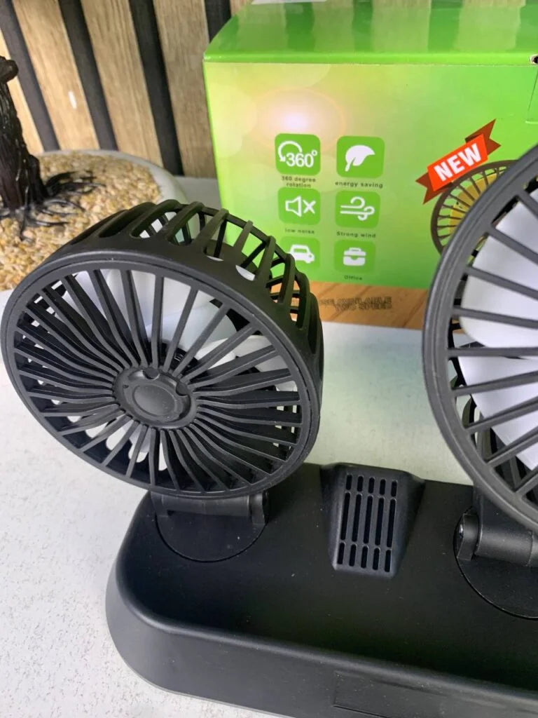 مروحة سيارة USB ثلاثية الرؤوس 360° عالية السرعة | Ventilateur de voiture USB haute vitesse 360° à 3 têtes