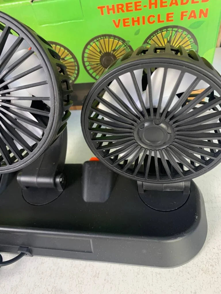 مروحة سيارة USB ثلاثية الرؤوس 360° عالية السرعة | Ventilateur de voiture USB haute vitesse 360° à 3 têtes