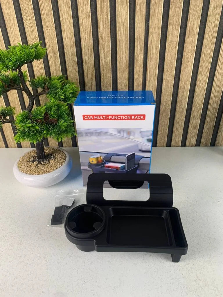 حامل أكواب ومنظم جانبي للسيارة 3 في 1 مع حامل هاتف | Porte-gobelet et organisateur latéral de voiture 3 en 1 avec support téléphone