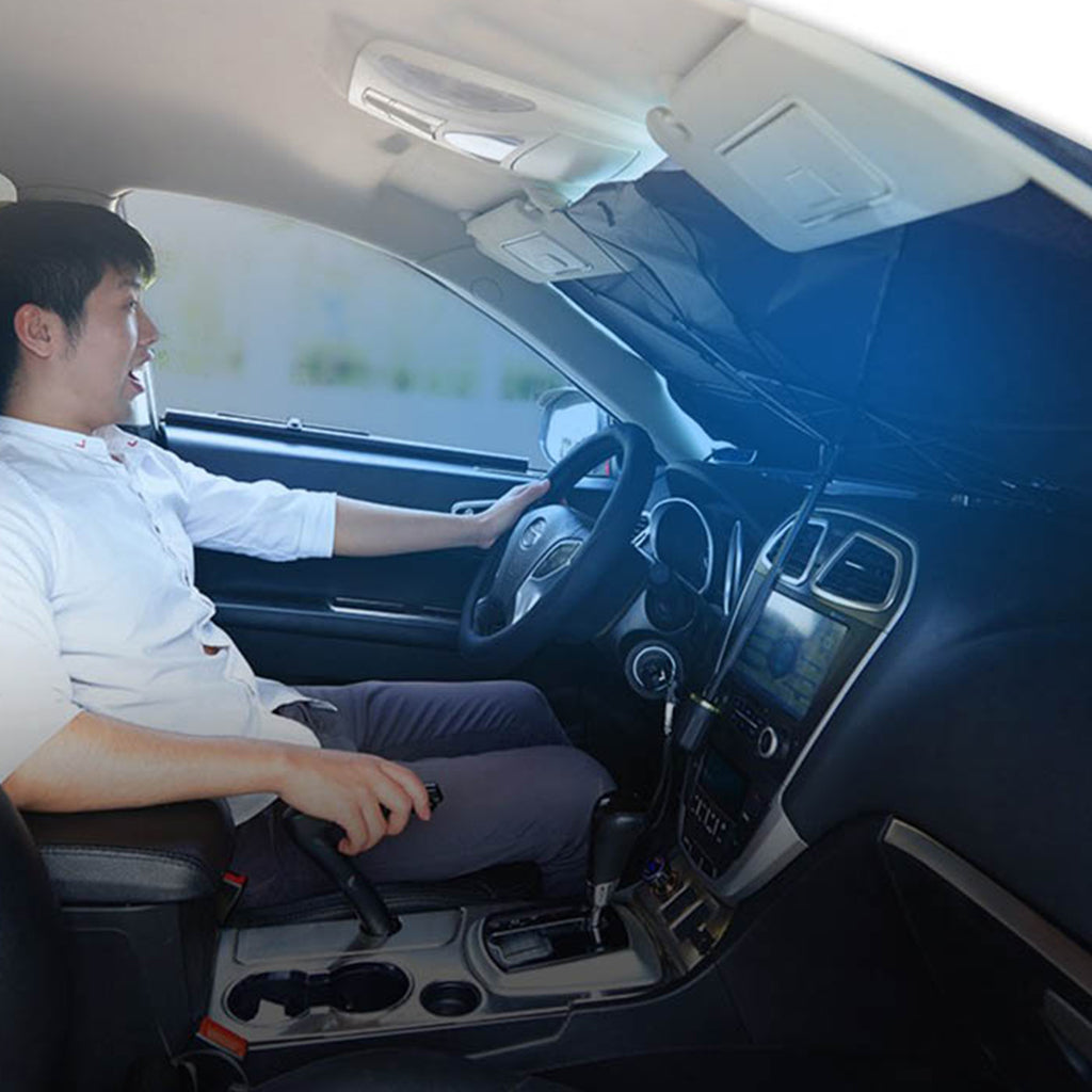 مظلة شمسية قابلة للطي لزجاج السيارة الأمامي ضد الأشعة فوق البنفسجية | Pare-soleil pliable pour pare-brise de voiture avec protection UV