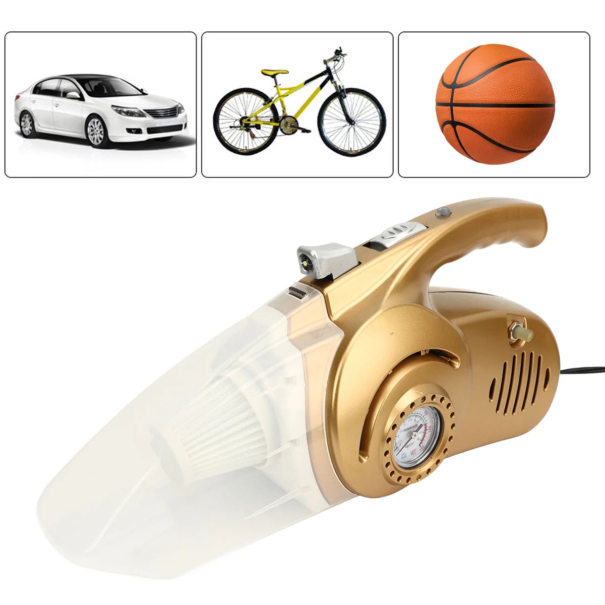 مكنسة سيارة مع منفاخ إطارات 2 في 1 | Aspirateur de voiture avec gonfleur de pneus 2 en 1