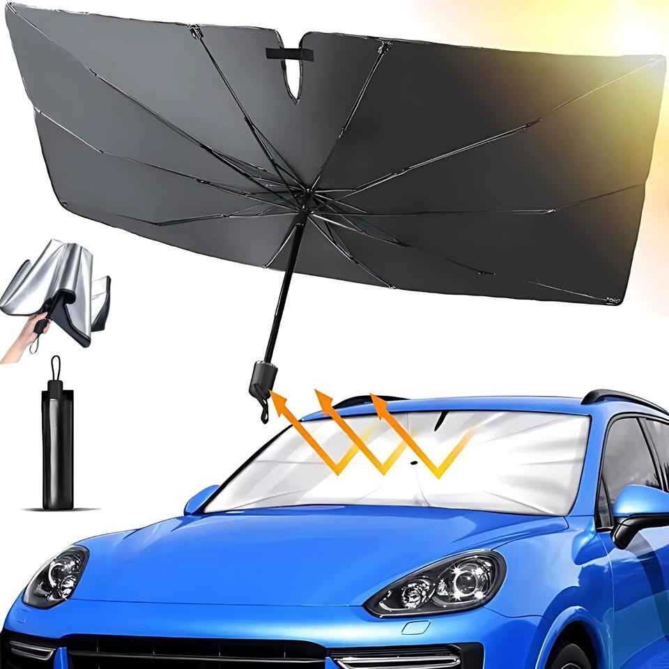 مظلة شمسية قابلة للطي لزجاج السيارة الأمامي ضد الأشعة فوق البنفسجية | Pare-soleil pliable pour pare-brise de voiture avec protection UV