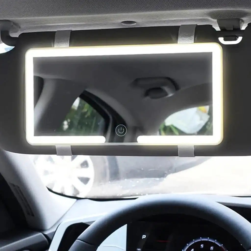 مرآة مكياج وإضاءة LED قابلة للشحن للسيارة | Miroir de courtoisie rechargeable pour voiture avec éclairage LED