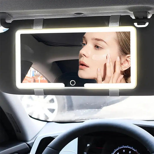 مرآة مكياج وإضاءة LED قابلة للشحن للسيارة | Miroir de courtoisie rechargeable pour voiture avec éclairage LED